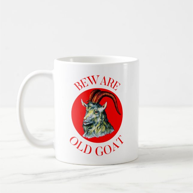 Beware Old Goat Seniors Mug (Left)