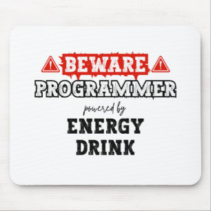 Beware: Programmer Powered By Energy Drink   Coder Mouse Mat