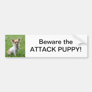 Beware the Attack Puppy Bumper Sticker