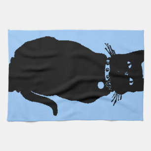 Beware the Black Cat Tea Towel