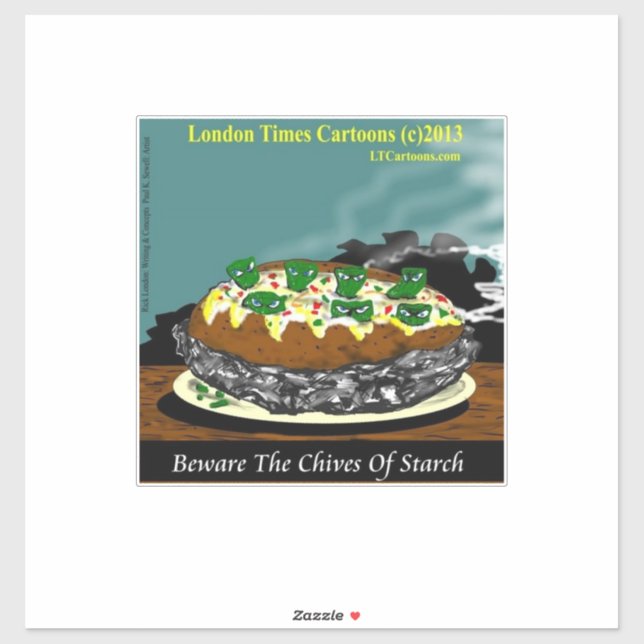 Beware the Chives of Starch – Funny Foodie Cartoon (Sheet)