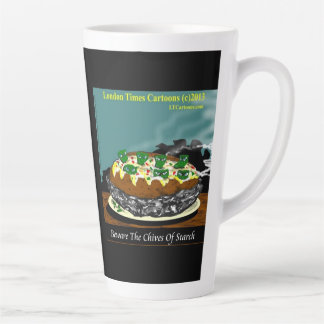 Beware the Chives of Starch – Funny Foodie Cartoon Latte Mug