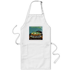 Beware the Chives of Starch – Funny Foodie Cartoon Long Apron