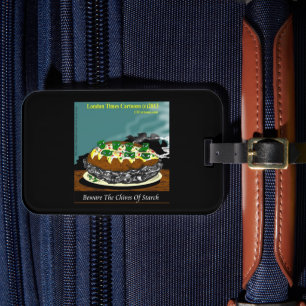 Beware the Chives of Starch – Funny Foodie Cartoon Luggage Tag