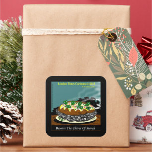 Beware the Chives of Starch – Funny Foodie Cartoon Square Sticker