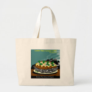 Beware The Chives Of Starch Funny Potato Large Tote Bag