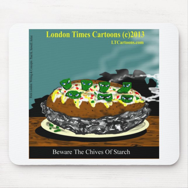 Beware The Chives Of Starch Funny Potato Mouse Mat (Front)