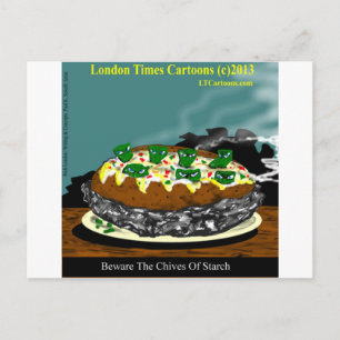 Beware The Chives Of Starch Funny Potato Postcard