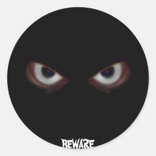 BEWARE THE EVIL EYES CLASSIC ROUND STICKER