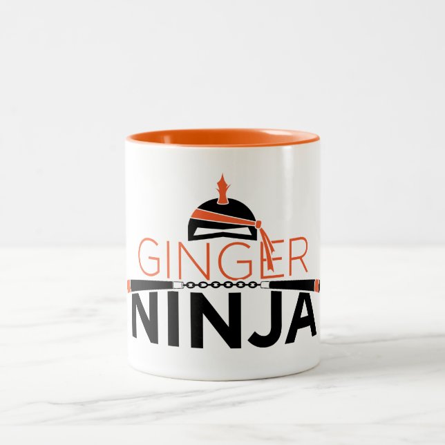 Beware the Ginger Ninja! Two-Tone Coffee Mug (Center)