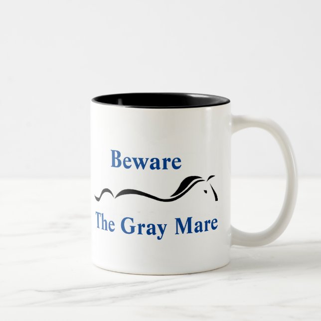 'Beware The Grey Mare' Mug by Anna Blake (Right)