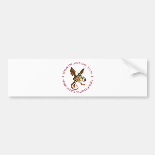 BEWARE THE JABBERWOCK, MY SON BUMPER STICKER (Front)
