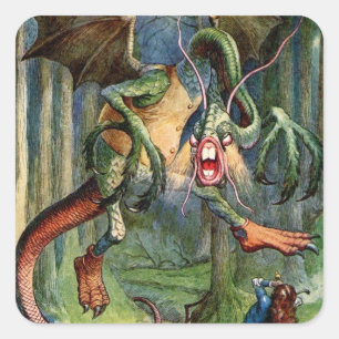 Beware the Jabberwock, my son! Square Sticker