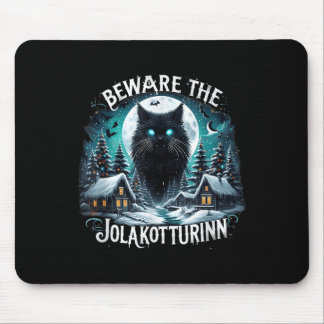 Beware The Jolakotturinn Yule Cat Icelandic Christ Mouse Mat