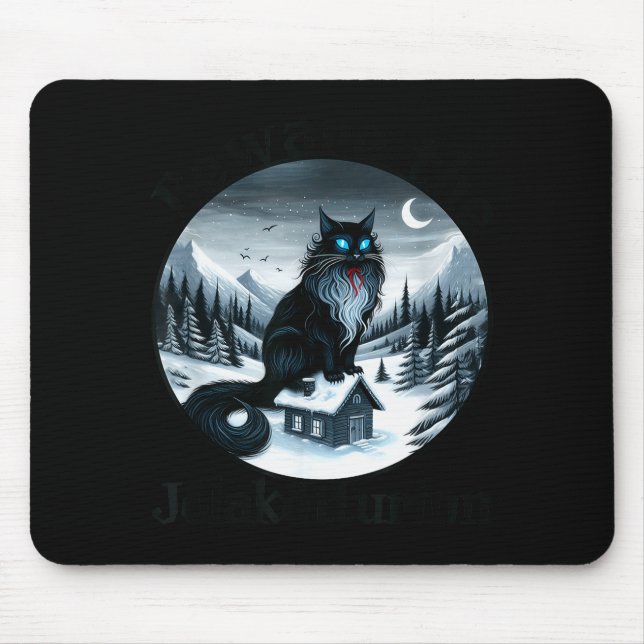 Beware The Jolakotturinn Yule Cat Icelandic Christ Mouse Mat (Front)