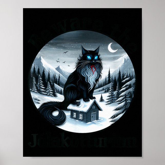 Beware The Jolakotturinn Yule Cat Icelandic Christ Poster (Front)