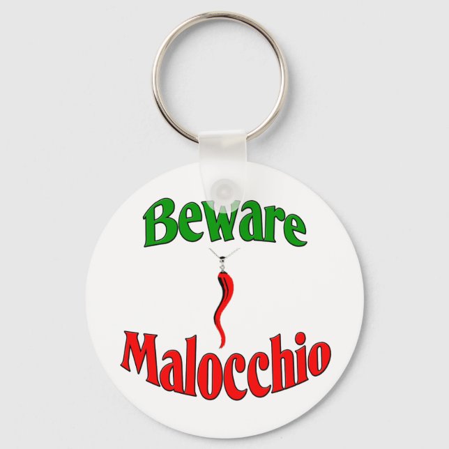 Beware The Malocchio (Evil Eye) Key Ring (Front)