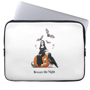 Beware the Night Spooky Nun Laptop Sleeve