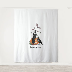 Beware the Night Spooky Nun Tapestry