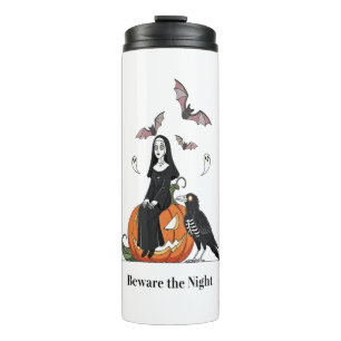 Beware the Night Spooky Nun Thermal Tumbler