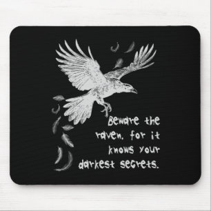 Beware The Raven Halloween Costume Trick Or Treat Mouse Mat