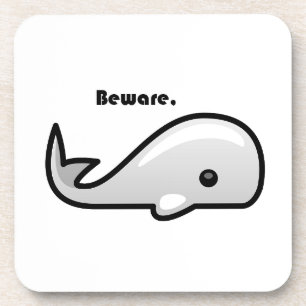 Beware the White Whale Cartoon Coaster