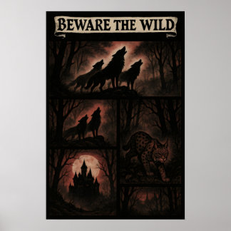 Beware the Wild – Gothic Forest Creatures Comic Poster