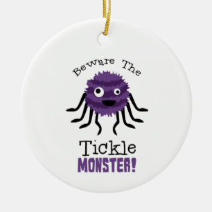 Beware Tickle Monster Ceramic Tree Decoration