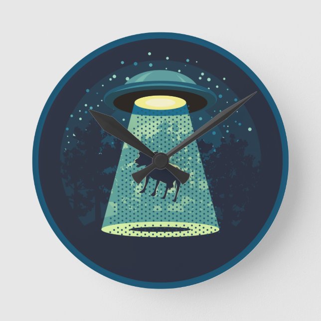 Beware UFO Round Clock (Front)