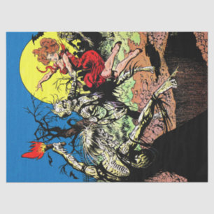 Beware Vintage Horror Comics Graveyard Zombie Tissue Paper