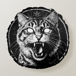 Bewitched Tabby Round Cushion