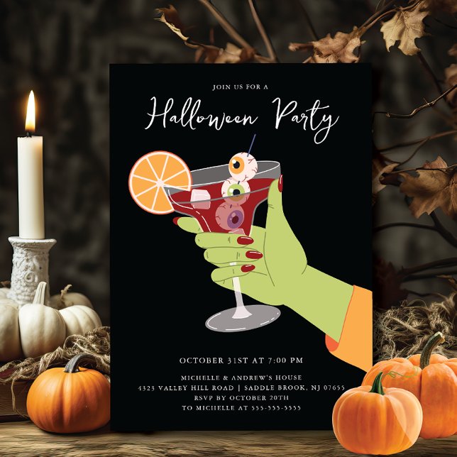 Bewitching Bash Halloween Cocktails Invitation (Creator Uploaded)