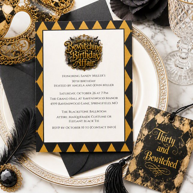 Bewitching Birthday Gothic Masquerade Party Invitation (Creator Uploaded)