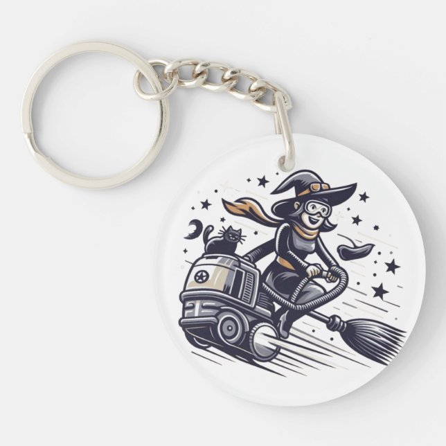 Bewitching Boost: A High-Speed Halloween Haunt! Key Ring (Front)