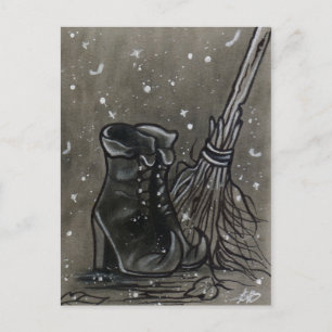 Bewitching Boots witch boots Halloween Postcard