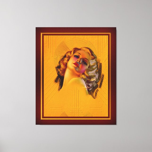 Bewitching Eyes Art Deco Portrait by Zoe Mozert Canvas Print (Front)