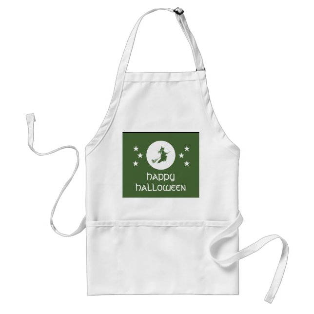 Bewitching Halloween Apron, Green Standard Apron (Front)