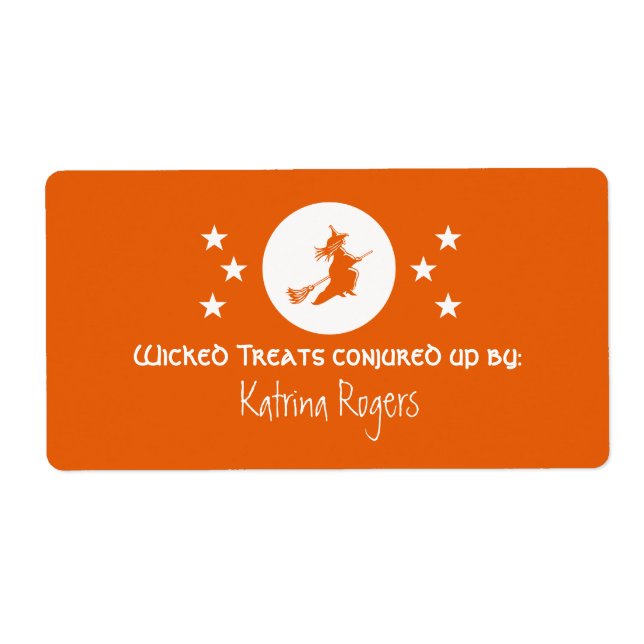 Bewitching Halloween Baking Labels, Orange (Front)