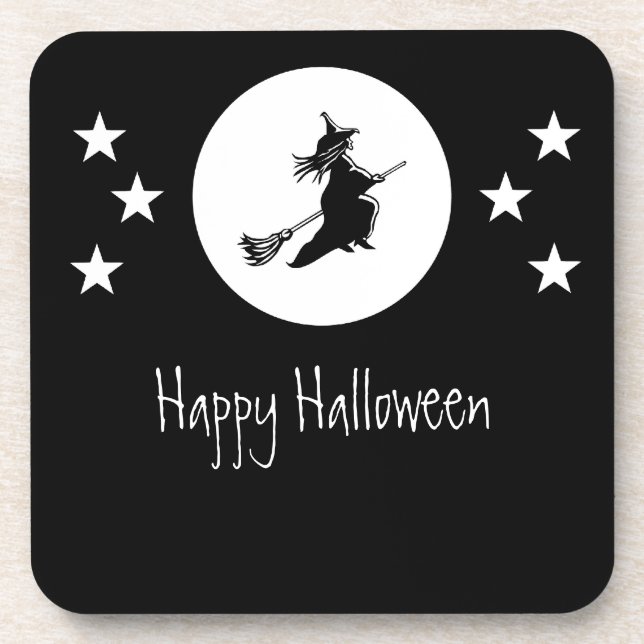 Bewitching Halloween Coaster Set, Black (Front)