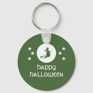 Bewitching Halloween Keychain, Green Key Ring