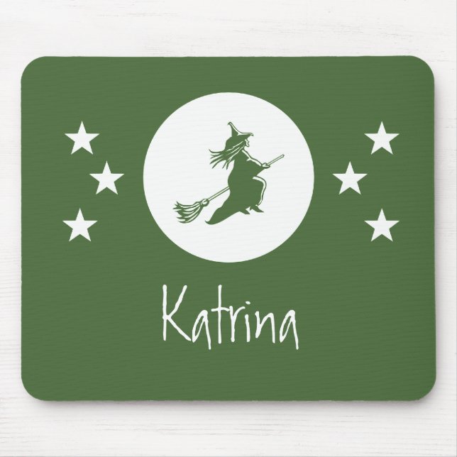 Bewitching Halloween Mousepad, Green Mouse Mat (Front)