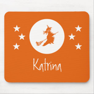 Bewitching Halloween Mousepad, Orange Mouse Mat