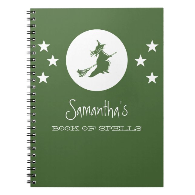 Bewitching Halloween Notebook, Green Notebook (Front)