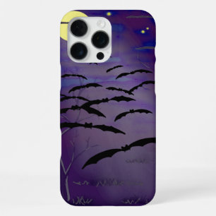 Bewitching Hour with Full Yellow Moon and Bats iPhone 16 Pro Max Case