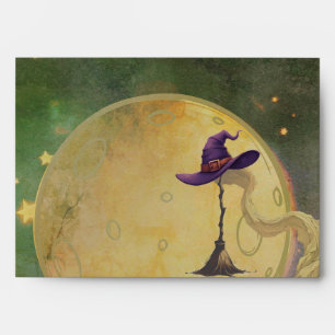 Bewitching Night Moon Witch Halloween Envelope