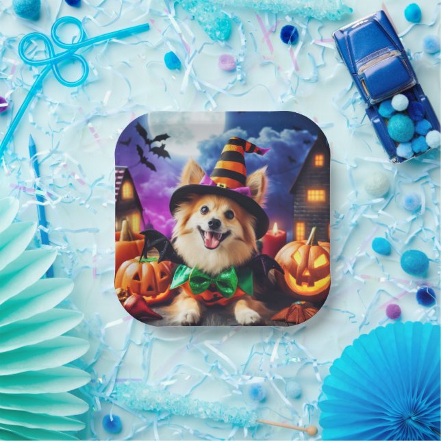 Bewitching Pup's Halloween Howl Paper Plate (Party)