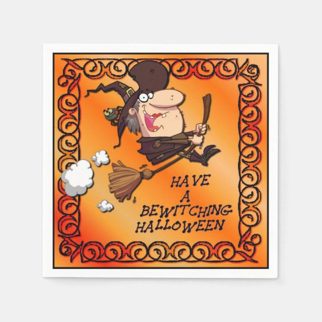 Bewitching Witch Halloween Napkins (Front)