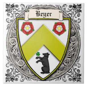 Beyer (Switzerland/Saxony) family arms Tile