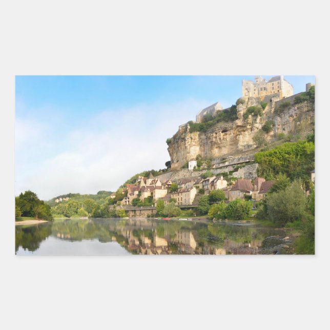 Beynac-et-Cazenac and Dordogne rectangular sticker (Front)