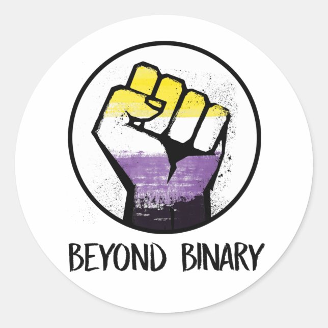 Beyond Binary  Classic Round Sticker (Front)